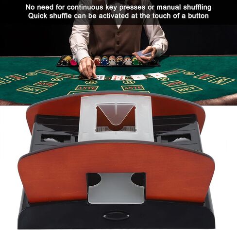 Diydeg Automatic Card Shuffler، مفتاح تشغيل واحد، تقليل الضوضاء، خلط سريع، ملحق مريح، تصميم محمول، 2 سطح السفينة، خلط لعبة البوكر لألعاب الحفلات العائلية in Saudi Arabia