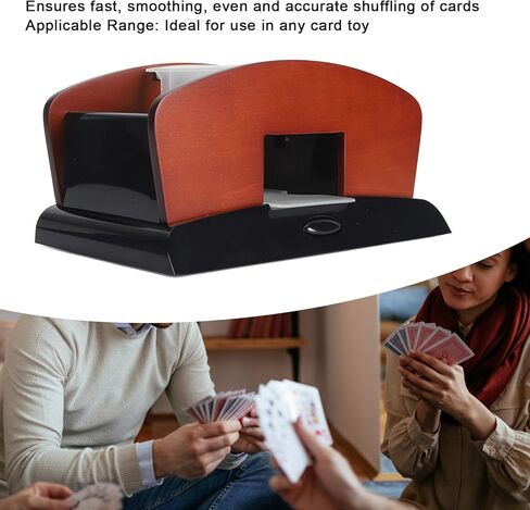 Diydeg Automatic Card Shuffler، مفتاح تشغيل واحد، تقليل الضوضاء، خلط سريع، ملحق مريح، تصميم محمول، 2 سطح السفينة، خلط لعبة البوكر لألعاب الحفلات العائلية in Saudi Arabia