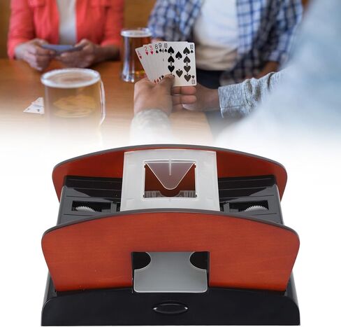 Diydeg Automatic Card Shuffler، مفتاح تشغيل واحد، تقليل الضوضاء، خلط سريع، ملحق مريح، تصميم محمول، 2 سطح السفينة، خلط لعبة البوكر لألعاب الحفلات العائلية in Saudi Arabia