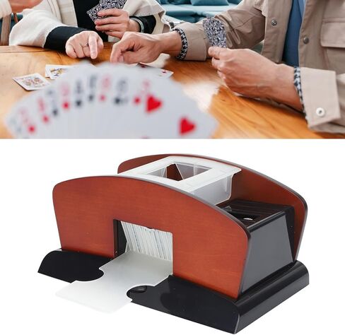 Diydeg Automatic Card Shuffler، مفتاح تشغيل واحد، تقليل الضوضاء، خلط سريع، ملحق مريح، تصميم محمول، 2 سطح السفينة، خلط لعبة البوكر لألعاب الحفلات العائلية in Saudi Arabia