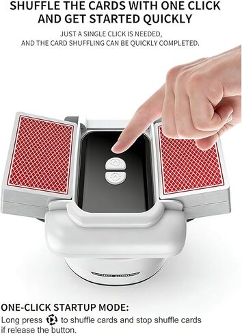Card Shuffler 4 Deck Automatic, Card Shuffler with Dual Modes, Portable, Rechargeable, Low Noise Card Shuffler Machine for Blackjacks, Pokers Card Games - 2 Decks Per Side, Max 4 Decks in Saudi Arabia