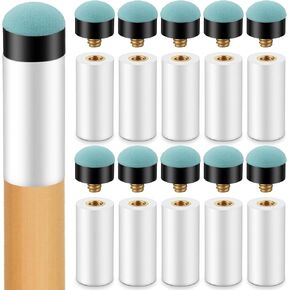 10 مجموعات من مجموعة استبدال أطراف عصا حمام السباحة، برغي 12 مم و13 مم على أطراف عصا حمام السباحة مع حلقات بيضاء، لا حاجة إلى صمغ أو مشبك للسنوكر والبلياردو (أزرق) in Kuwait