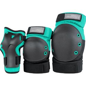 Dark Lightning Kids/Junior/Youth Knee Pads Elbow Pads Wrist Guards 3 in 1 Protective Gear, for Skateboard,Roller Skate,Inline,Cycling,MTB Bike,Scooter(Green,M) in Kuwait
