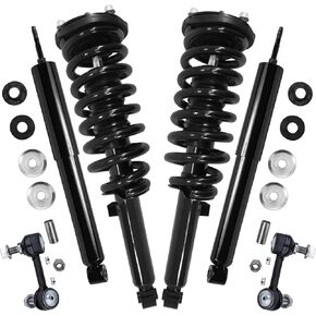 Detroit Axle - 6pc Front Struts Shocks Kit for 2013-2018 Nissan Altima, 2 Struts with Coil Spring Assembly 2 Sway Bar End Links 2 Rear Shock Absorbers 2014 2015 2016 2017 Replacement Suspension in Kuwait