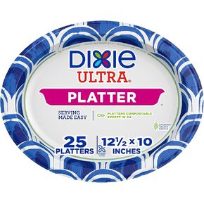 Dixie Ultra Disposable Paper Platters, 10" x 12.5", 25 Count – Durable, Sturdy Design in Kuwait