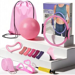 13 PCS Pilates Kit for Women,Pilates Kit for Home Workouts, Pilates Equipment Ring and Ball Set, Home Pilates Workout Kit, Pilates Starter Kit for Women at Gym Studio Travel in Kuwait