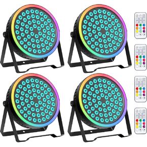RGB Stage Par Can Light with Light Strip-90W LED Stage Lighting with Remote,DMX512 Sound Activated & Auto Strobe Jump Modes Uplights for Bands Events Church Wedding DJ Party & Stage Show (2) in Saudi Arabia