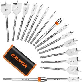 مجموعة لقم المثقاب بأسمائها الحقيقية مكونة من 14 قطعة، بأحجام كاملة 1/4 بوصة - 1-1/2 بوصة للأعمال الخشبية، تغيير سريع بدون أدوات مع امتداد 6 بوصة، فولاذ كربوني معالج بالحرارة، ساق سداسية عالمية 1/4 بوصة، تتضمن حقيبة تخزين in Kuwait