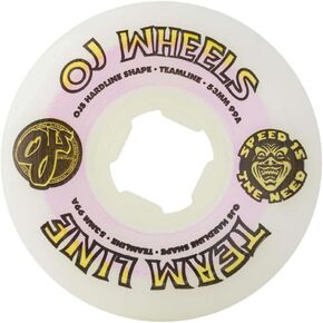 53mm Team Line Original White Purple/Yellow Hardline 99a OJ Skateboard Wheels in Kuwait