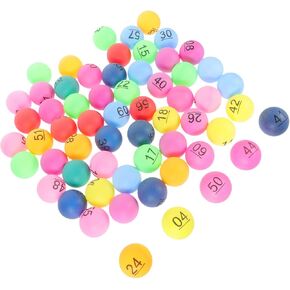 DECHOUS 60PCS Colorful Number Lottery Balls for Raffle Games Plastic Table Tennis Style for Party Activities and Drawings in Kuwait