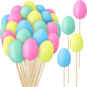 Sanwuta 40 PCS Easter Egg يختار الرغوة عيد الفصح الأزهار الفصح الشجرة Topper Topper الباستيل الباستيل Easter Egge Suts Toughs for Easter Basket Diy Crafts Erchement Vase Centrepiece (Classic Color) in Kuwait