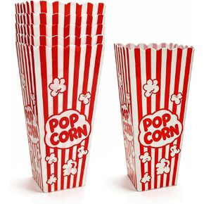 5 Pack Plastic Popcorn Boxes, 7.5" Tall and 3.6" Square Large Capacity Popcorn Containers Buckets for Pop Corn Machine, Movie Night, Cinema, Carnival, Party, Concessions in Kuwait