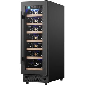12" Wine Cooler Refrigerator 21 Bottle Wine Fridge Built-in or Freestanding with Double-Layer Tempered Glass Door Compressor quick cooling, Low Noise in Saudi Arabia