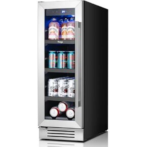 Yeego 24 Inch Beverage Refrigerator – 180 Can Built-In Under Counter Drink Fridge with Glass Door, 34–54°F Cooling for Beer, Soda & Wine (Right-Hinged) in Kuwait