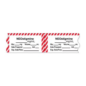 PDC Healthcare ANS-2-15 Anesthesia Tape with Exp. Date, Time, and Initial, Removable, "NEOstigmine mg/mL", 1" Core, 3/4" x 500", 333 Imprints, 500 Inches per Roll, White with Red (Pack of 500) in Kuwait
