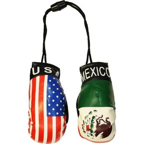 USA and Mexico Novelty Mini Boxing Gloves with Black Snap Connection in Kuwait