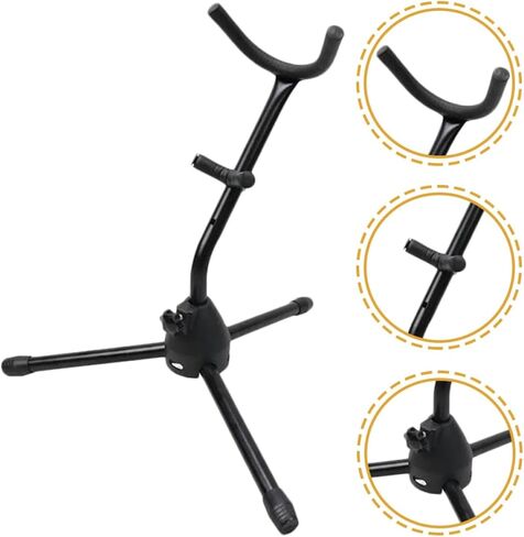 Luxshiny Alto and Tenor Saxophone Stand Tripod Bracket Folding Saxophone Holder Desktop Rack for Wind Instrument Accessories in Kuwait