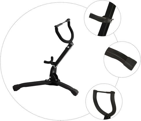 حامل ساكسفون تينور عالمي من SUPVOX حامل تخزين ساكسفون أسود محمول مع حامل ثلاثي أرضي لأداء الموسيقى in Kuwait