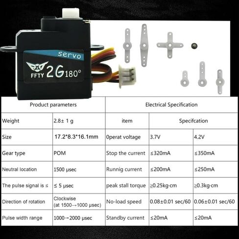 2PCS 2G GEAR MINI Servo ، 3.7-5V RC Micro Digital Servos Kit for RC Helicopter Airplane Car Parts & Robot Parts in Kuwait