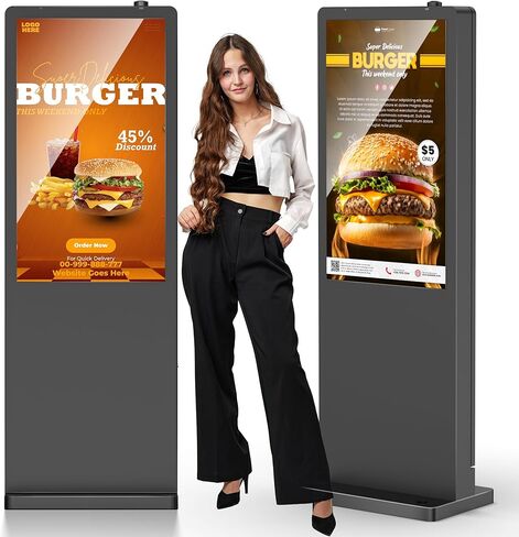 43 Inch Outdoor Digital Signage Displays,Floor Standing IP65 Waterproof Android LCD Advertising Player, Digital Sign with WiFi HDMI USB Input for Retail Stores Subway Restaurants in Saudi Arabia