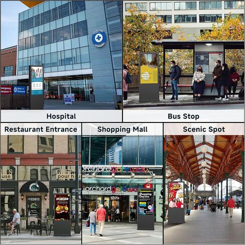 55 Inch Outdoor Digital Signage Displays,Floor Standing IP65 Waterproof Android LCD Advertising Player, Digital Sign with WiFi HDMI USB Input for Retail Stores Subway Restaurants in Saudi Arabia