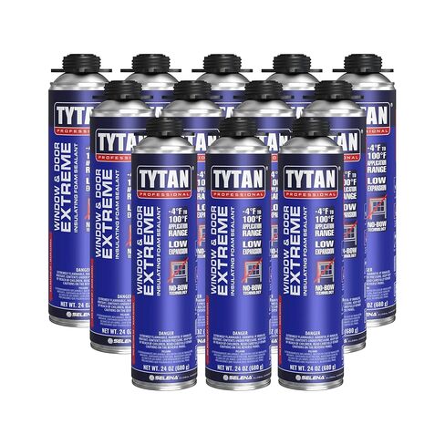 Window & Door Extreme Expanding Spray Foam, Low Expansion Polyurethane Spray Foam for Doors, Windows & Walls, TYTAN Professional Foam, Minimal Expansion (Can, 12) in Kuwait
