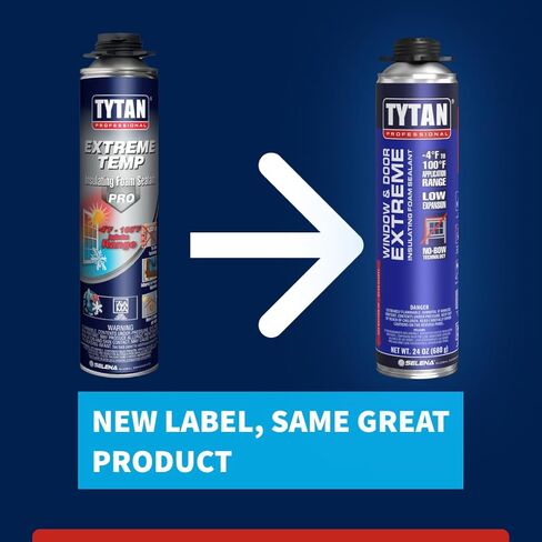 Window & Door Extreme Expanding Spray Foam, Low Expansion Polyurethane Spray Foam for Doors, Windows & Walls, TYTAN Professional Foam, Minimal Expansion (Can, 12) in Kuwait