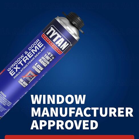 Window & Door Extreme Expanding Spray Foam, Low Expansion Polyurethane Spray Foam for Doors, Windows & Walls, TYTAN Professional Foam, Minimal Expansion (Can, 12) in Kuwait