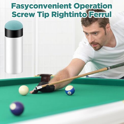 10 مجموعات من مجموعة استبدال أطراف عصا حمام السباحة، برغي 12 مم و13 مم على أطراف عصا حمام السباحة مع حلقات بيضاء، لا حاجة إلى صمغ أو مشبك للسنوكر والبلياردو (أزرق) in Kuwait