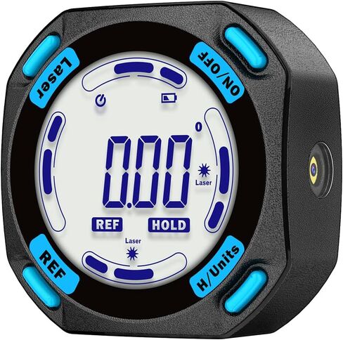 Digital Angle Finder with Electronic Laser - 5-side Strong Magnetic Angle Gauge, Rechargeable Cube Inclinometer with Backlight, Table Saw Miter Protractor, Woodworking Measuring Tool, Level Box in Kuwait