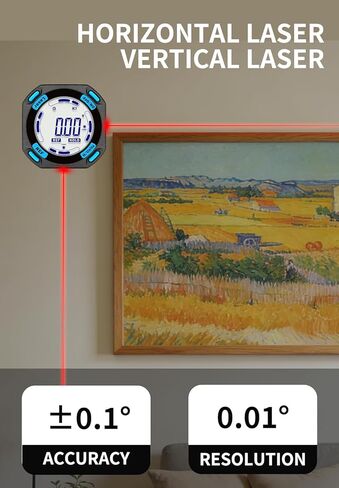Digital Angle Finder with Electronic Laser - 5-side Strong Magnetic Angle Gauge, Rechargeable Cube Inclinometer with Backlight, Table Saw Miter Protractor, Woodworking Measuring Tool, Level Box in Kuwait