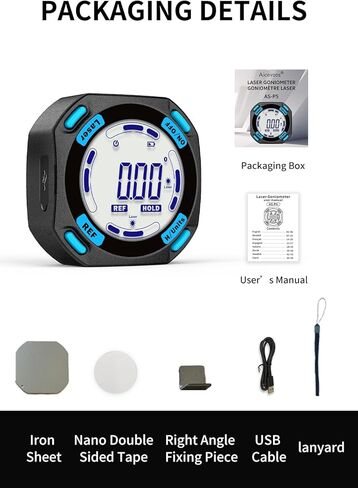 Digital Angle Finder with Electronic Laser - 5-side Strong Magnetic Angle Gauge, Rechargeable Cube Inclinometer with Backlight, Table Saw Miter Protractor, Woodworking Measuring Tool, Level Box in Kuwait