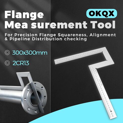 300x300mm Professional Flange Measurement Tool - 2CR13 Stainless Steel Pipefitter Gauge for Precision Flange Squareness, Alignment & Pipeline Distribution Checking in Kuwait