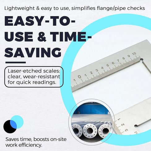 300x300mm Professional Flange Measurement Tool - 2CR13 Stainless Steel Pipefitter Gauge for Precision Flange Squareness, Alignment & Pipeline Distribution Checking in Kuwait