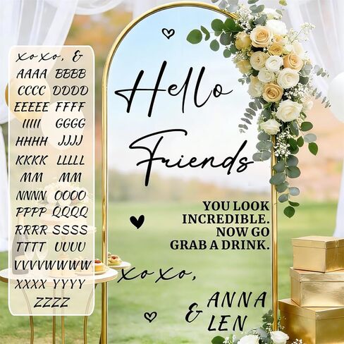 Personalized Wedding Sign Decals for Mirror Custom Welcome to Our Wedding Mirror Signs for Reception DIY Bride & Groom Names Date Vinyl Stickers Marriage Lettering Vinyl Decal for Party Entry Backdrop in Kuwait