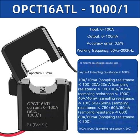 محول تيار من النوع المفتوح OPCT16ATL 1000/1 2000/1 3000/1 4000/1 5000/1 نوع الفتح والإغلاق صغير 5A/2.5mA/5mA 100A/20mA 200A/333mV(OPCT16ATL-4000:1) in Kuwait
