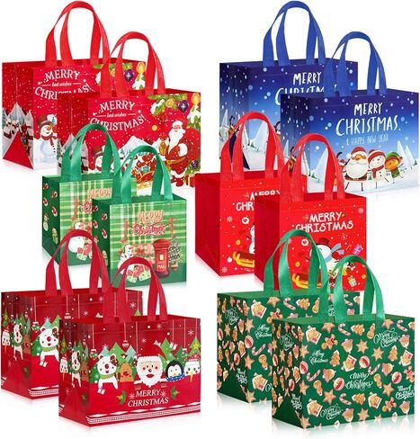Yibindada 8 PCS Easter Gift Bags, Easter Baskets with Handle, Reusable Easter Treat Bags, Non-Woven Easter Goodie Bags for Egg Hunt Candy Easter Party Supplies in Saudi Arabia