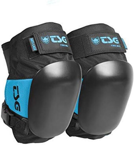 TSG Knee Pads - Force III A (Special ACF Impact Protection) or Force V | Skateboard, Hardshell, EVA, Nylon, Adults, Certified, Ergonomic, Slim Profile, Neoprene Butterfly Straps, Open Back Design in Kuwait