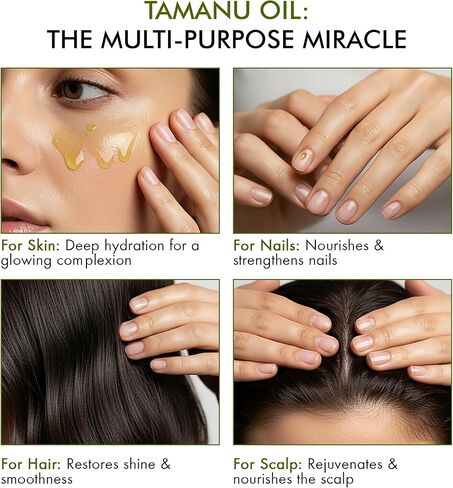 Majestic Pure Tamanu Oil 4 oz - 100% Pure & Natural - USDA Certified - Cold Pressed Carrier Oil for Face, Body, Lips, Nails, Shampoo & Conditioner in Kuwait