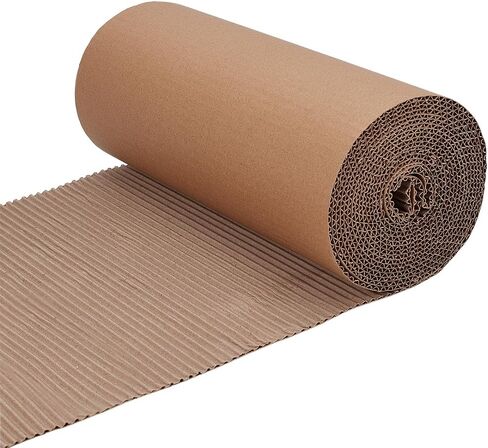 BENECREAT 78.7Inch Corrugated Cardboard Roll, 13.8Inch Wide B Flute Shipping Corrugated Paper, Heavy Duty Wrap Paper Sheet for Christmas Party Gift Packing Storage Shipping DIY Crafts (White) in Saudi Arabia