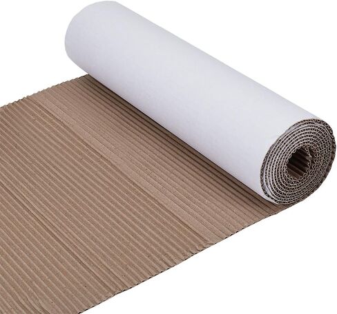 BENECREAT 78.7Inch Corrugated Cardboard Roll, 13.8Inch Wide B Flute Shipping Corrugated Paper, Heavy Duty Wrap Paper Sheet for Christmas Party Gift Packing Storage Shipping DIY Crafts (White) in Saudi Arabia