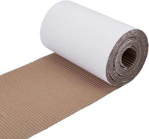 BENECREAT 78.7Inch Corrugated Cardboard Roll, 13.8Inch Wide B Flute Shipping Corrugated Paper, Heavy Duty Wrap Paper Sheet for Christmas Party Gift Packing Storage Shipping DIY Crafts (White) in Saudi Arabia