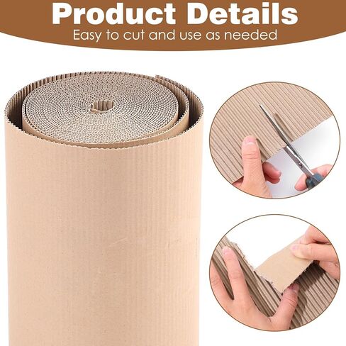 Corrugated Cardboard Roll 14" x 394" Brown Single Face Corrugated Cardboard Sheets B Flute Paper Sheets Cardboards Roll for Gardening Packing Shipping Storage DIY Craft in Saudi Arabia