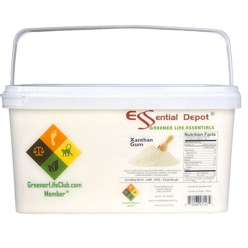 Essential Depot Xanthan Gum - 6 رطل - يتم شحنها في سطل مربع PP محكم الغلق مع غطاء قابل للإغلاق ومقبض قابل للإزالة in Kuwait