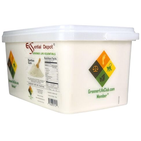 Essential Depot Xanthan Gum - 6 رطل - يتم شحنها في سطل مربع PP محكم الغلق مع غطاء قابل للإغلاق ومقبض قابل للإزالة in Kuwait