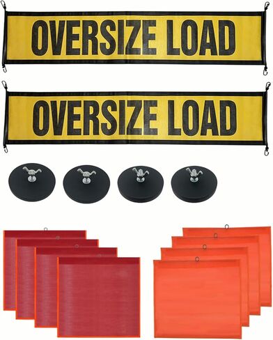 Safety Flags with Magnetic Base for Truck, Red Mesh Heavy Duty Magnetic Safety Flag 18 x 18 Inch Flag with Brass Loop Safety Warning Flags with Magnet Base for Truck Trailer Oversize Load-2 Pack in Saudi Arabia
