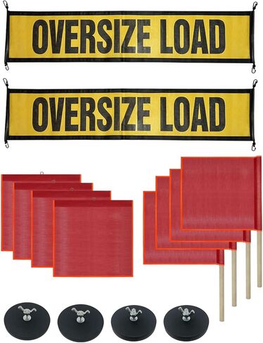 Safety Flags with Magnetic Base for Truck, Red Mesh Heavy Duty Magnetic Safety Flag 18 x 18 Inch Flag with Brass Loop Safety Warning Flags with Magnet Base for Truck Trailer Oversize Load-2 Pack in Saudi Arabia