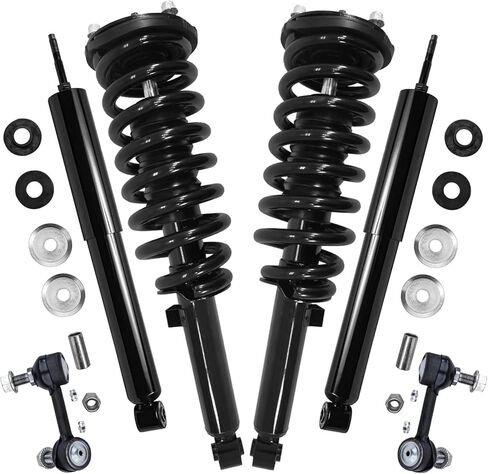 Detroit Axle - 6pc Front Struts Shocks Kit for 2013-2018 Nissan Altima, 2 Struts with Coil Spring Assembly 2 Sway Bar End Links 2 Rear Shock Absorbers 2014 2015 2016 2017 Replacement Suspension in Kuwait
