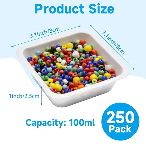 250 Pack Weigh Boats - 100ml (3.4 fl oz) White Anti-Static Flexible Plastic Weigh Trays - Medium Square Disposable Lab Dishes for Powder Scale, Capsule Filling, Liquid, and Food Samples in Kuwait