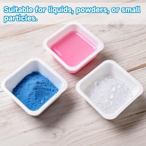 250 Pack Weigh Boats - 100ml (3.4 fl oz) White Anti-Static Flexible Plastic Weigh Trays - Medium Square Disposable Lab Dishes for Powder Scale, Capsule Filling, Liquid, and Food Samples in Kuwait